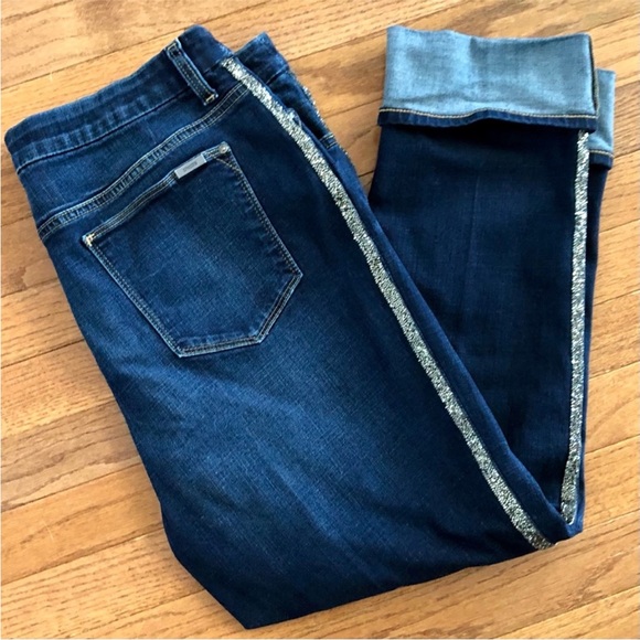 Chico's Denim - Chico’s So Slimming Sparkle diamons Stripe Jeans Chicos size 2 or size 12